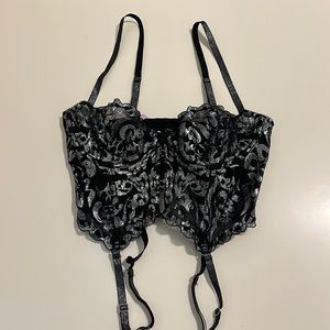 Savage X Fenty silver/ black lace corset - Small